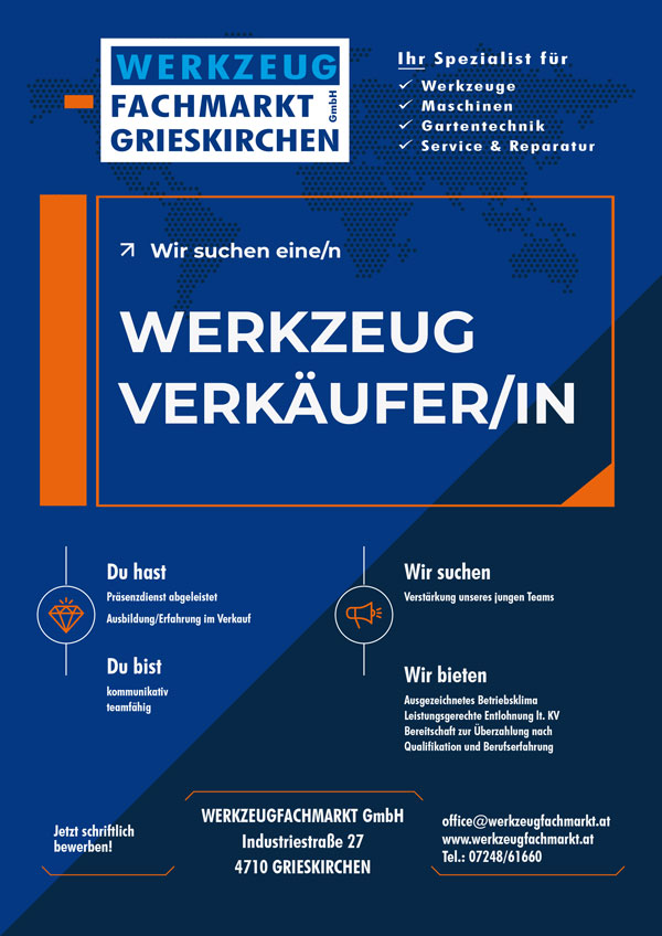 Wir suchen: Werkzeug-Verkäufer/in